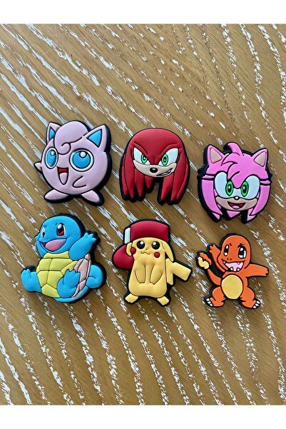 atölye karnaval Pokemon Ve Pikachu Charm Terlik Süsü 6ad