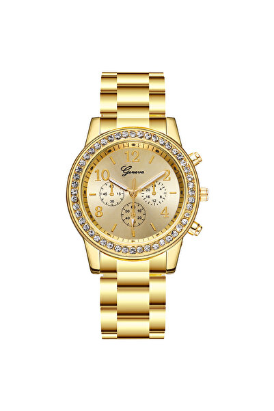 GENERAL Women's watch with a stainless steel strap studded with sparkling zir...