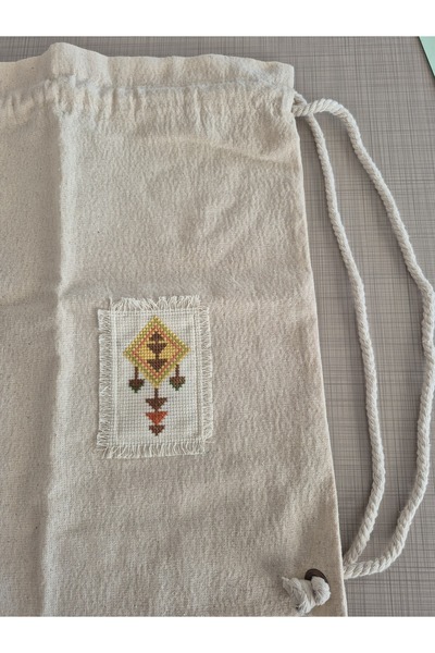 Handream Ham Linen Fabric Authentic Kilim Rug Pattern Processed Etamin Detail...