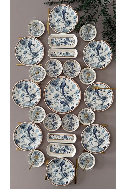 Yiğit Seramik Züccaciye Blue Kitchen Model 8 Kişilik 25 Parça Modern Kahvaltı...