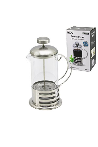 Marsilyan French Press Metal Latticed Cover - Metal Lid 600ml Glass Herb Stra...