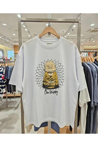 playwear Μπλουζάκι Be Happy με στάμπα, 100% βαμβακερό, κανονική εφαρμογή, με ...