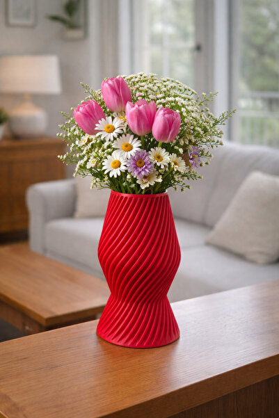 İB GLOBAL 3D Production Vase with Eye-Catching Appearance 13cm X 9 cm