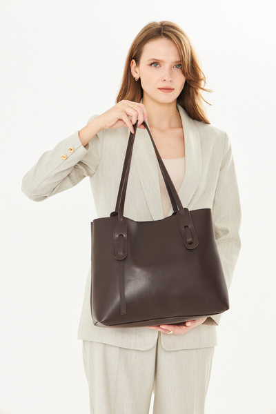 GIG Leather Tote Bag with Bag Straps and Accessories Premium Quality Large Si...