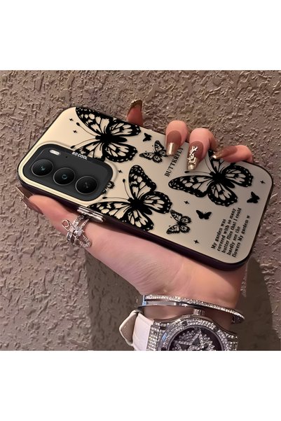 CHICASELUX Silicone Edge Hard Back Anti Fall Phone Case Butterfly Patterned Compatible with Realme 14X