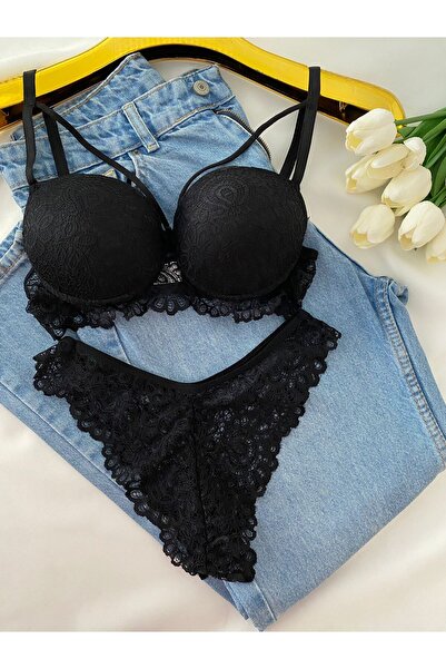 Gold Night Women's Lace Piece Rope Detailed Supported B Wired Padded Soft Bra...