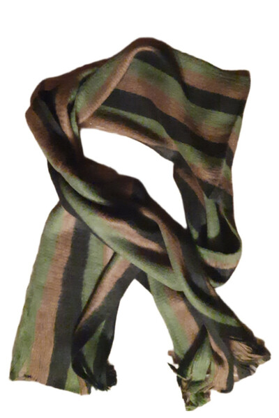 OEM Black/green fringed scarf