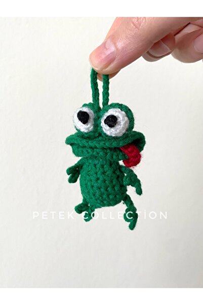Petek Collection Kurbağa Anahtarlık, Çanta Charm, Araba Süsü, Örgü Amigurumi ...