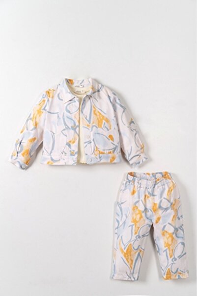 nk kids 31613 Powder Jacket 1/4 Cream-Blue