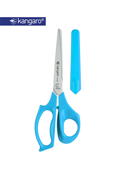 Kangaro Stainless Steel Scissors 8 Inch with Safety Cap for Home & Office