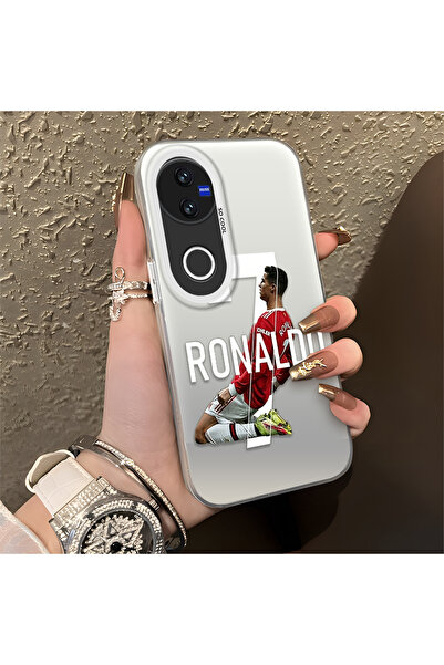 Hontinga حافظة هاتف Vivo V50 متوافقة مع CR7 منقوش من السيليكون ذات حافة صلبة ...