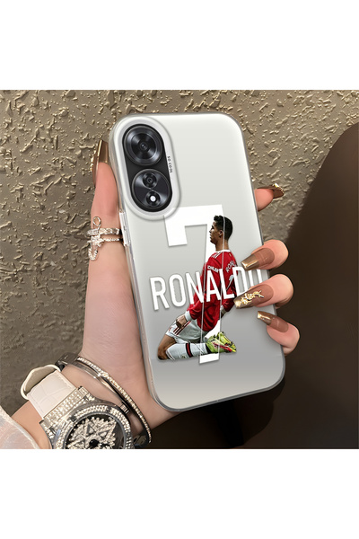Hontinga حافظة هاتف OPPO A60 متوافقة مع CR7 منقوش من السيليكون ذات حافة صلبة ...