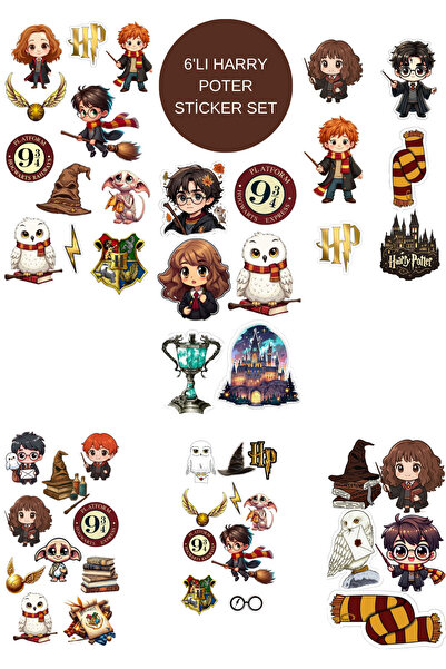 elviano مجموعة ملصقات هاري بوتر مكونة من 6 قطع مناسبة كهدية