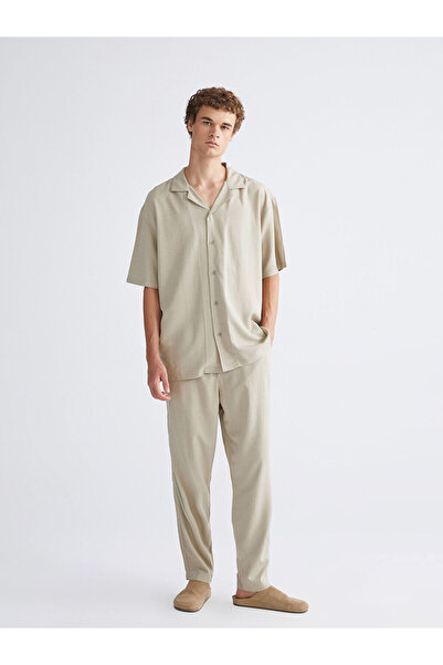LC Waikiki Nevavm Comfortable Fit Linen Blend Men's Trousers with Difference