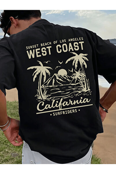 gencerco Δυτική Ακτή Καλιφόρνια με τύπωμα Premium oversized Μπλουζάκι