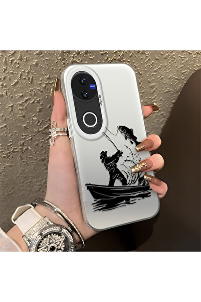 Hontinga حافظة هاتف Vivo V50 متوافقة مع حافة السيليكون الصلبة ومضادة للسقوط