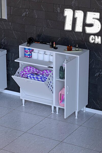 Modilayn Hero 3 Raflı 1 Sepetli Çok Amaçlı Banyo & Çamaşır Dolabı 4 Farklı Ge...