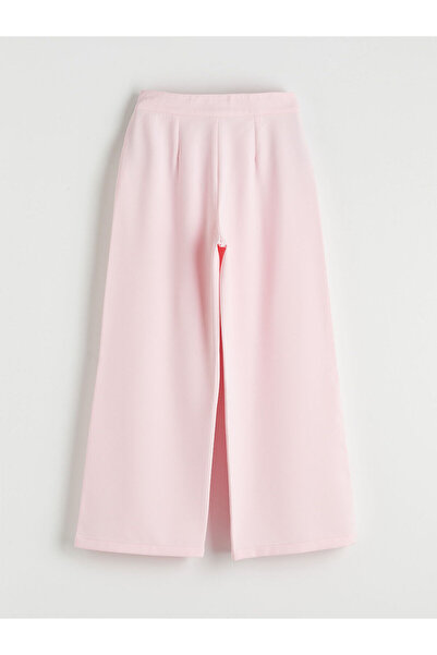 LC Waikiki Pantaloni roz cu picior larg pentru fete cu pliuri