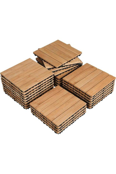 SMANIA Plăci de terasă din lemn masiv interconectabile WoodyTile™ - pachet de...