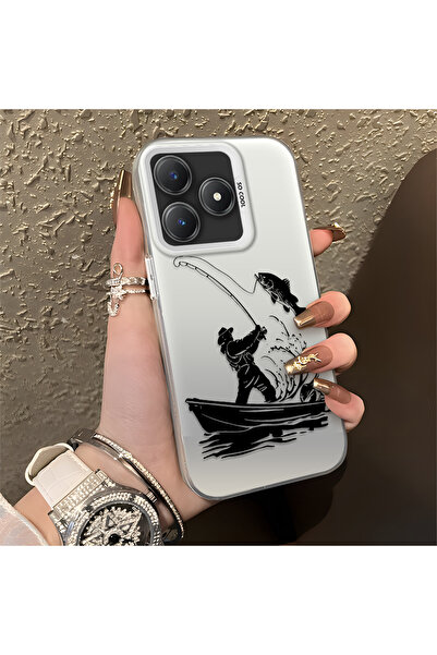 Hontinga حافظة هاتف Realme C61 متوافقة مع حافة السيليكون الصلبة ومضادة للسقوط...