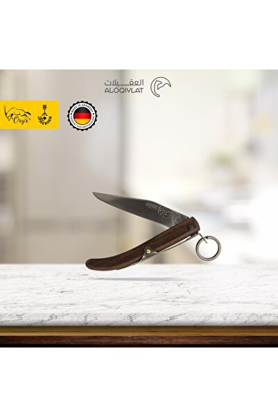 aloqiylat سكين مطوية اوركس وارد ام شوكة مقبض خشب البلوط نصل ستانلس ستيل