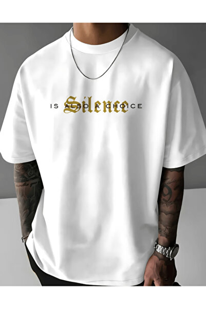 gencerco Σάιλενς με τύπωμα Πρέμιουμ oversized Μπλουζάκι