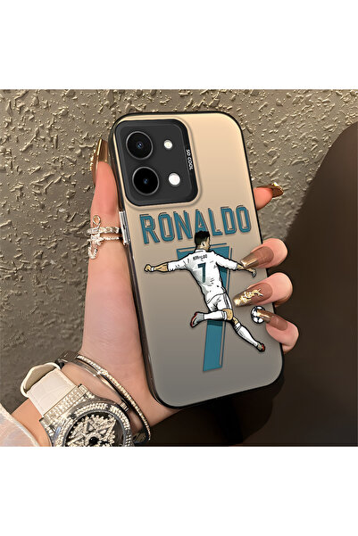 Hontinga حافظة هاتف Vivo Y28 متوافقة مع CR7 منقوش من السيليكون ذات حافة صلبة ...