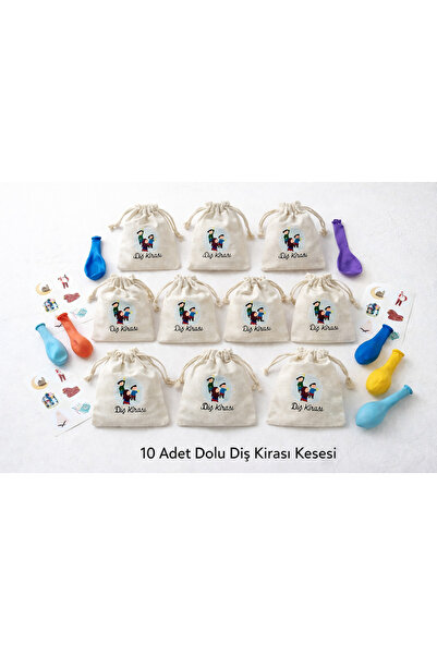 Bezza 10 Adet Diş Kirası Kesesi İçi Dolu Dini Stiker Ve Balon Çocuklara Ramaz...