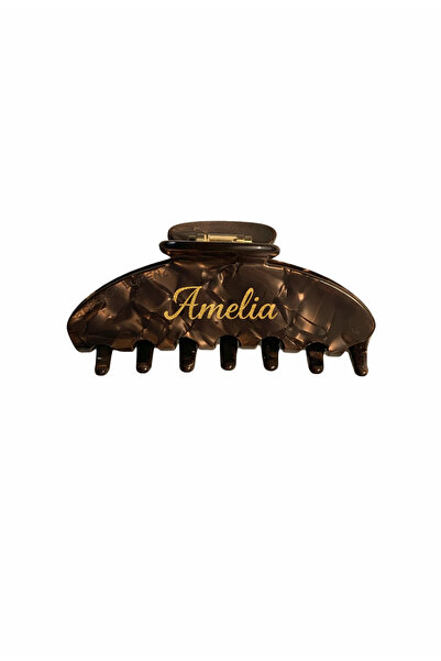 Roberta Lorenz Kişiye Özel İsim Yazılı Gold Kazıtmalı Büyük Boy Mandal Saç To...