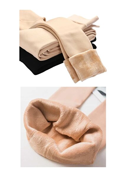 Lüx Wood Soft, Perfectly Warm, Full Plush Cream Plush Tights Cream