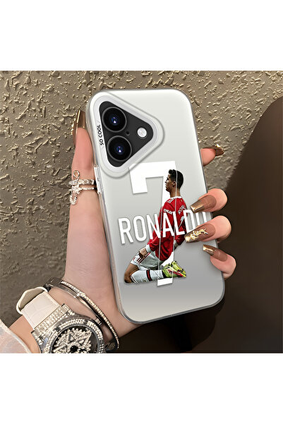 Hontinga iPhone 16 Plus Compatible Cr7 Patterned Silicone Edge Hard Back Anti...