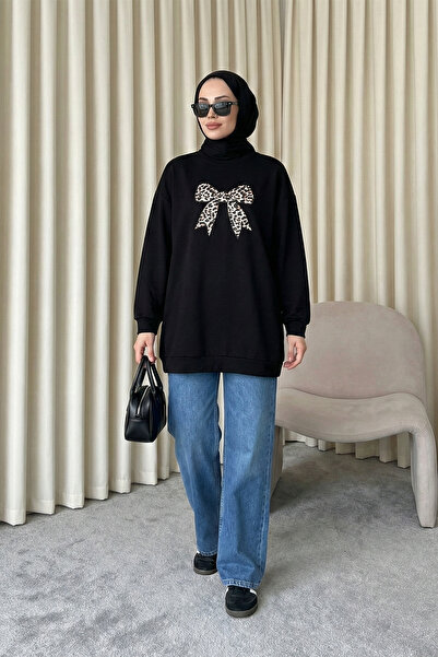 MODAQU Bow Print Tunic - Black