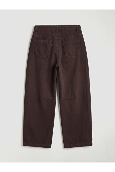 LC Waikiki Pantaloni maro cu croială lejeră pentru fete gabardină