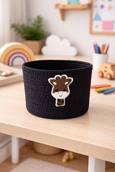 Berçak Home غرفة الأطفال، صندوق تخزين مطرز، سلة ألعاب، سلة من القش