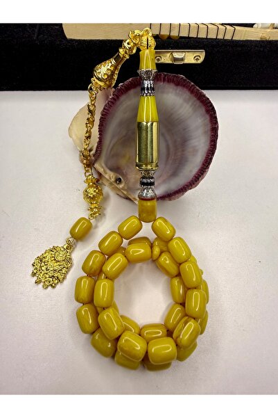 İskenderun Tesbihcilik Handmade Nakkaş İmame Tertemiz Sıkma Kehribar Prayer B...