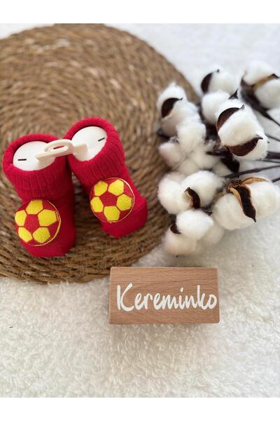Kereminko Bebek Fan Socks with Yellow Red Ball Accessories, Suitable for 0-6 ...