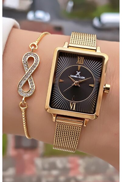 Daniel Klein Gold Color Steel Case Mesh Thin Cord Original Women's Wristwatch...