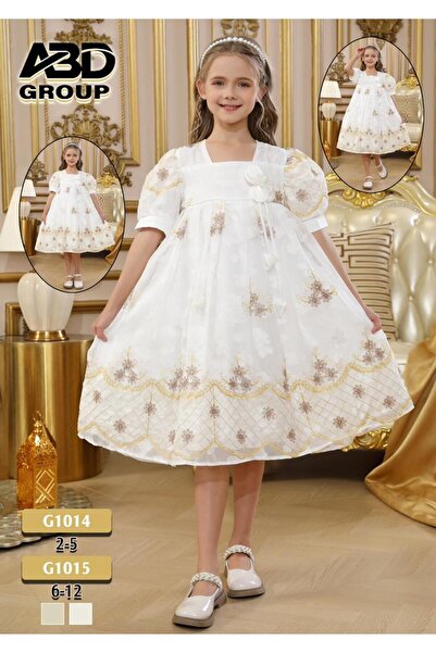 Red Planet فستان بناتي قصير دانتيل مورد بتصميم راقي من مقاس 6 الى 12