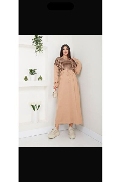 moda dıcasso Long Dress with Goose Feet Hem