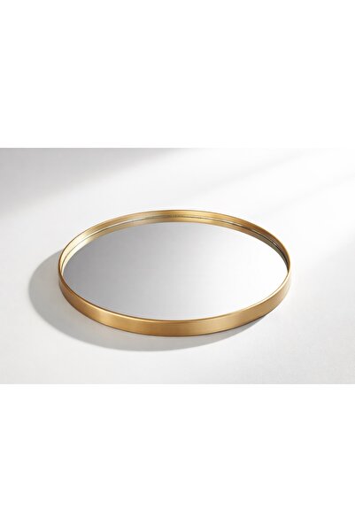 MARZEN HOME Gold Detaylı Aynalı Sunum Tepsisi-Duvar Aynası