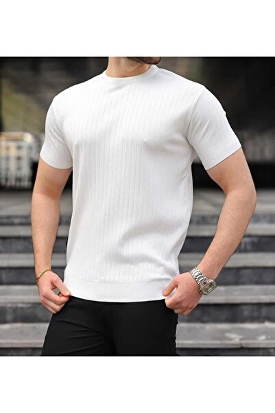 EAS GİYİM Corded Short Sleeve Crew Neck Knitwear