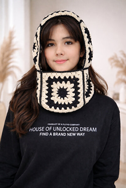 lupi Balaclava tricotată manual cu motiv Pinterest, căciulă tip beanie