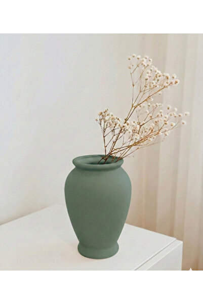 Hestia Home ΚΕΡΑΜΙΚΟ ΒΑΖΟ ΣΕ ΣΧΗΜΑ ΚΥΒΟΥ ΠΡΑΣΙΝΟ ΜΟΥΣΤΑΚΙ