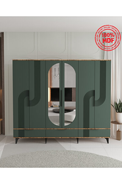 Teen & Bright EKİN 6 KAPAKLI ÇEKMECELİ GARDIROP - TAMAMI MDF