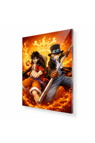 Anime Cam Tablo Alev Efektli Fantastik Dekoratif Duvar Tablosu 3,8 mm (35x50 50x70 60x90 70x110)