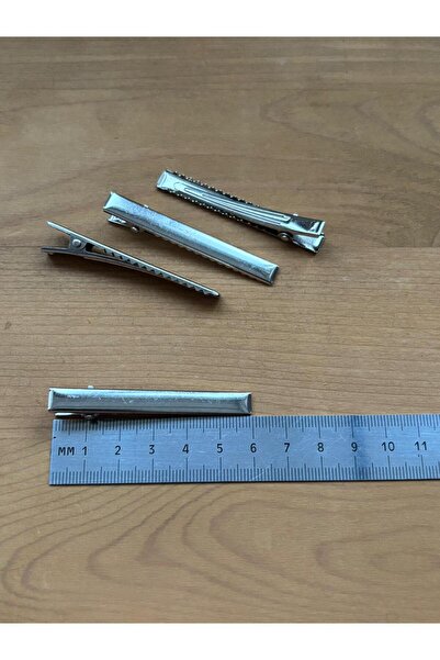 EGOMİ Metal Alligator Hair Clip – 6 cm Silver Color Hair Clip 12 Pieces