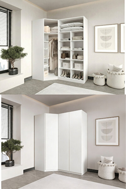 CANBAZ FURNİTURE Mira modüllü köşe 3 MDF KAPAKLI %100 MDF(KURULUM DAHİL)