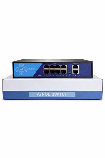3DCOOL 3D-PSF08 10 Port Kamera Poe Switch 8 x Poe 2 x Gigabit Uplink 120W 250MT
