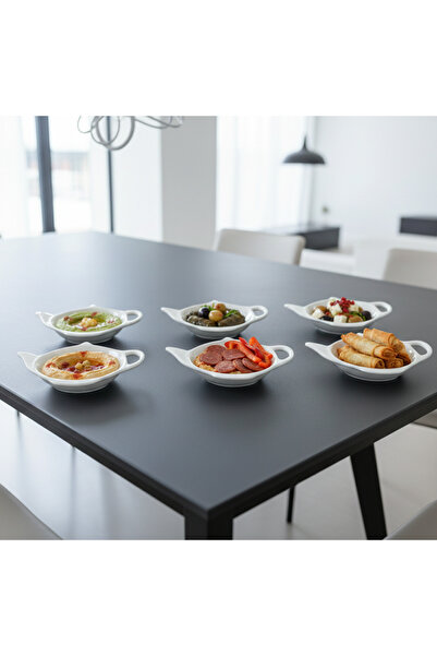 Zücev 6'lı Porselen Sosluk ve Mezelik Seti - 3 Farklı Desenli Kahvaltı Sunum ...