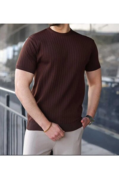 EAS GİYİM Corded Short Sleeve Crew Neck Knitwear